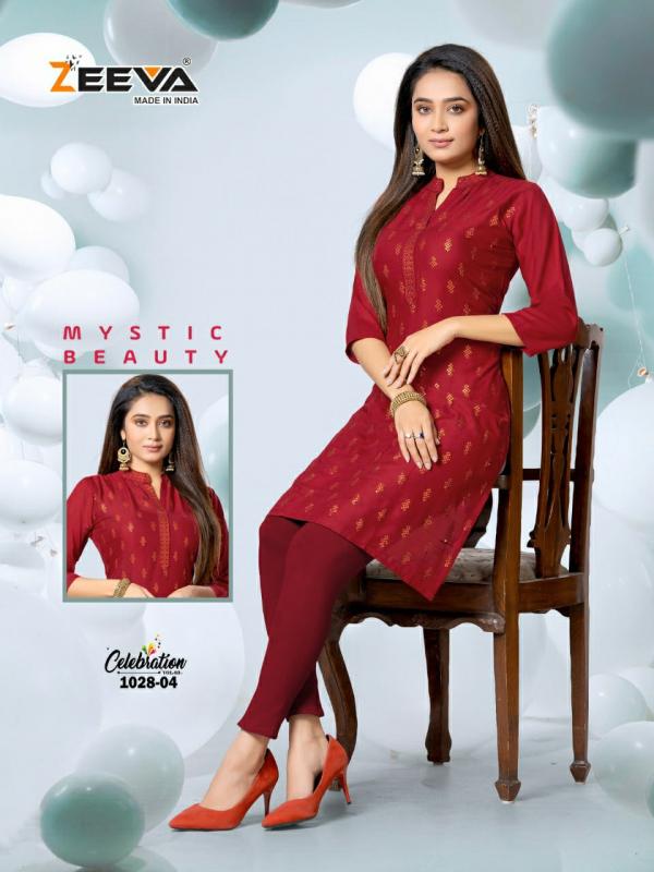 Zeeva Celebration Vol 3 Rayon Designer Kurti Collection